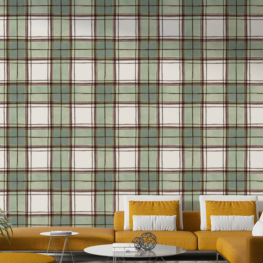 Minimalist striped design in soft hues with hand-painted texture.

