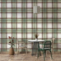 Wallpaper with artistic stripes in a light, natural color palette.

