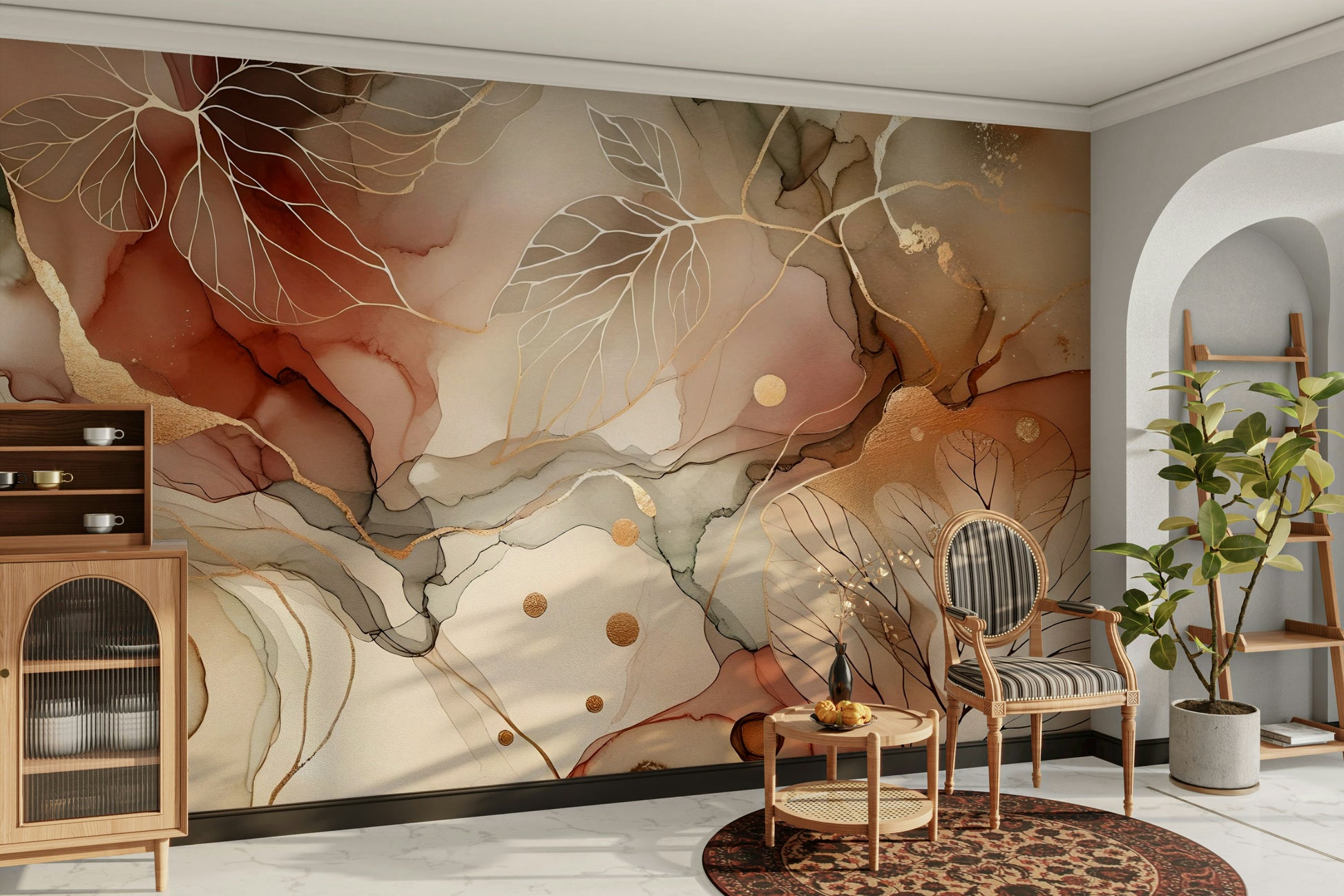 Autumn Whispers mural bringing the warm colors of fall into your space.

