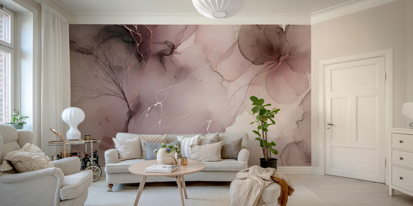 Blush Botanical Whispers Wall Mural