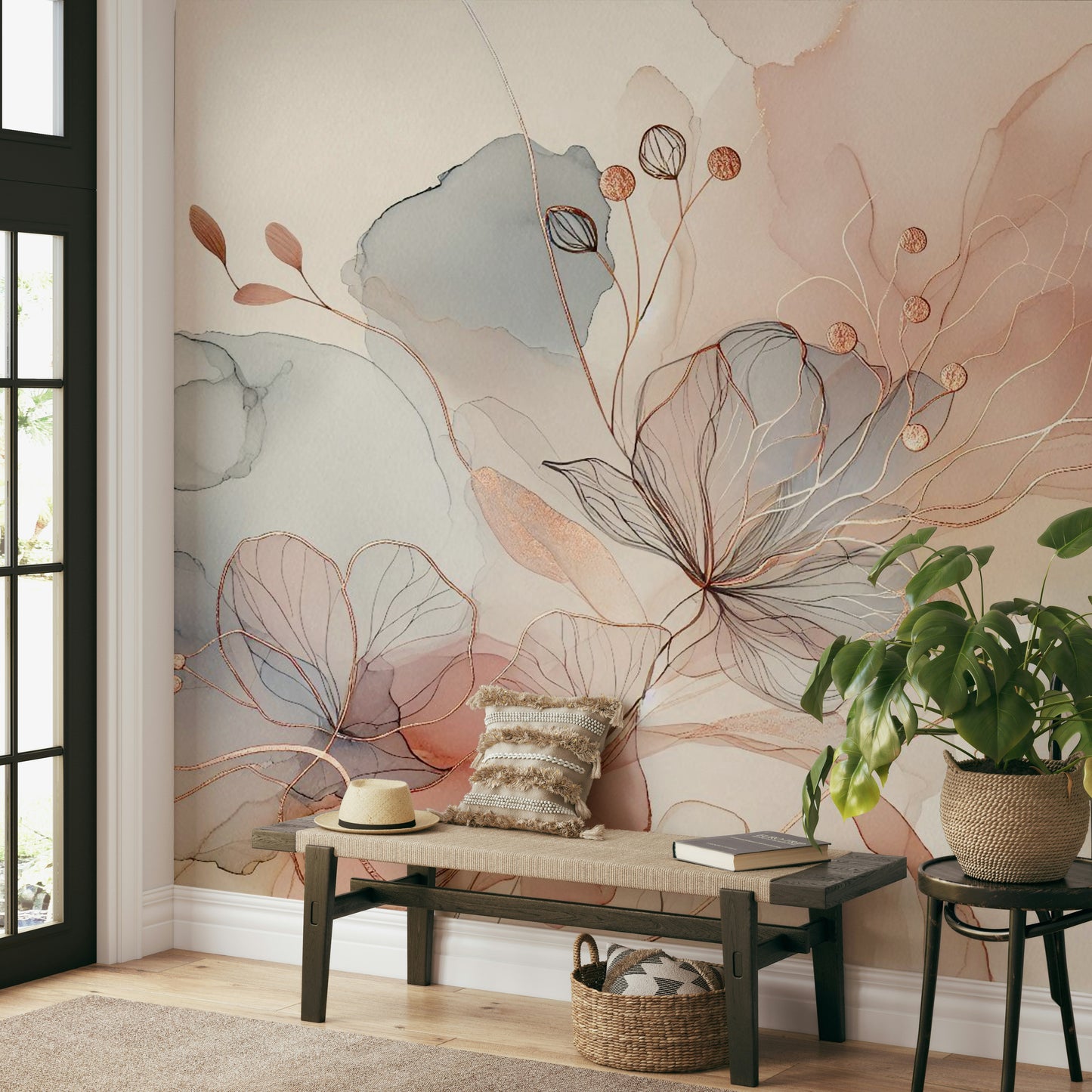Blush Botanical Dream Wall Mural