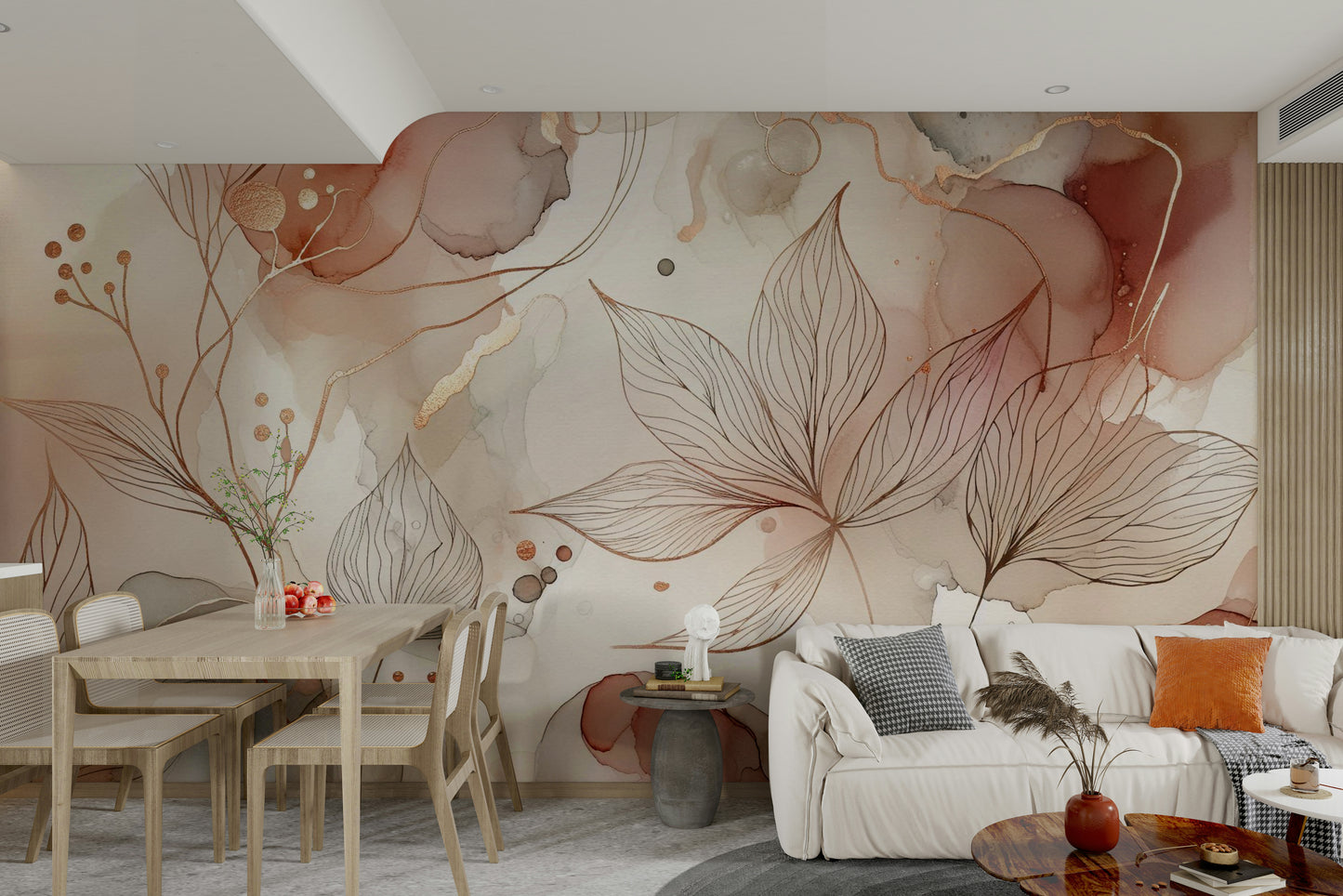 Blushing Botanical Dream Wall Mural