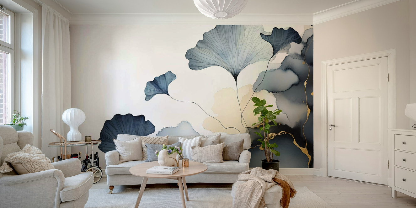 Elegant Ginkgo Veil Wall Mural