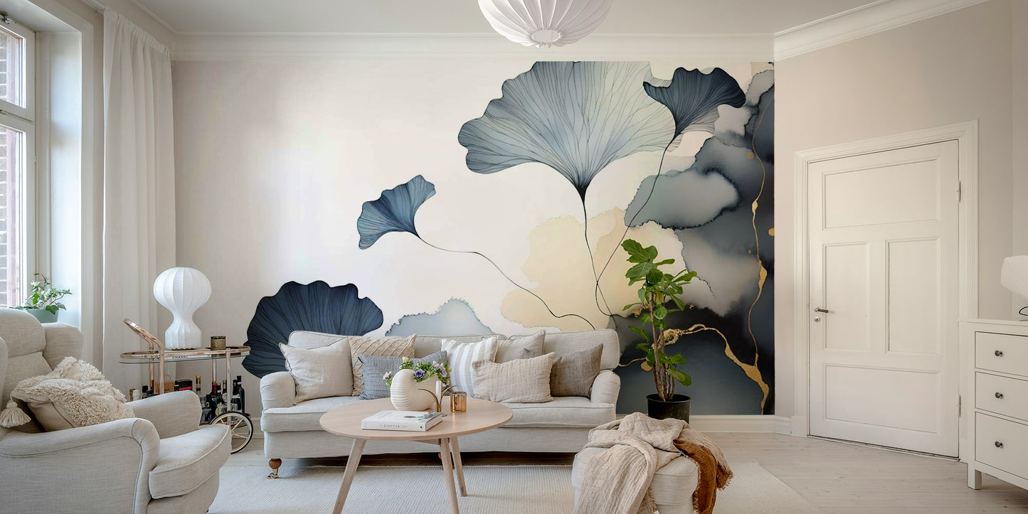 Elegant Ginkgo Veil Wall Mural