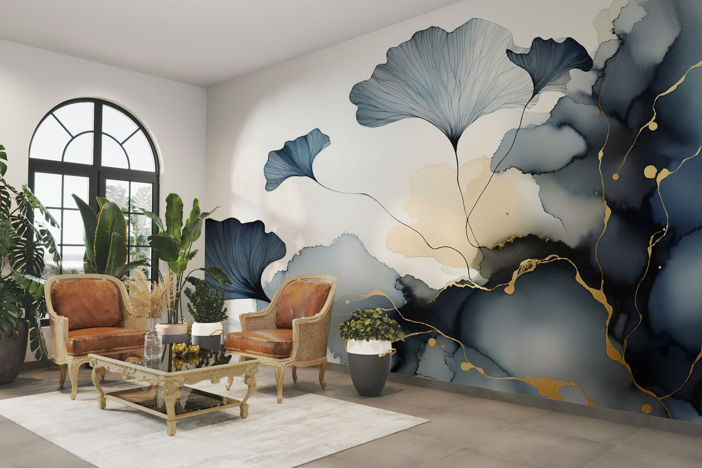 Elegant Ginkgo Veil Wall Mural