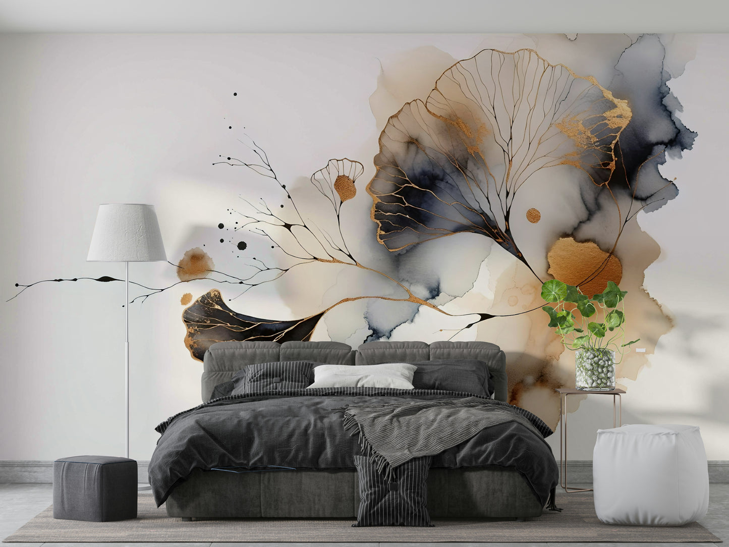 Golden Ginkgo Luxe Wall Mural