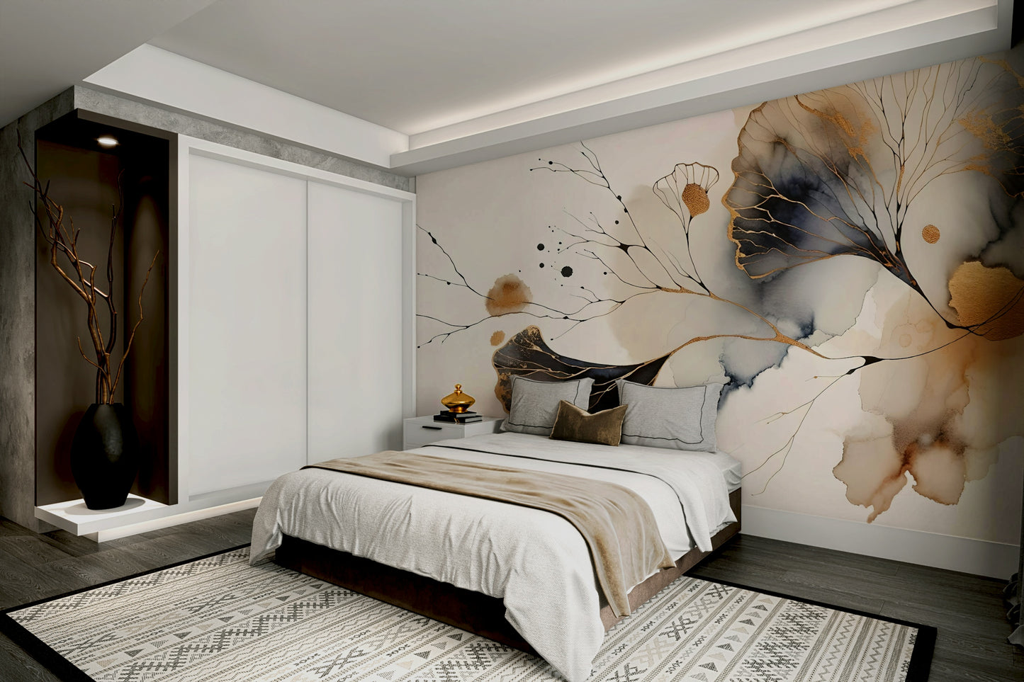 Golden Ginkgo Luxe Wall Mural