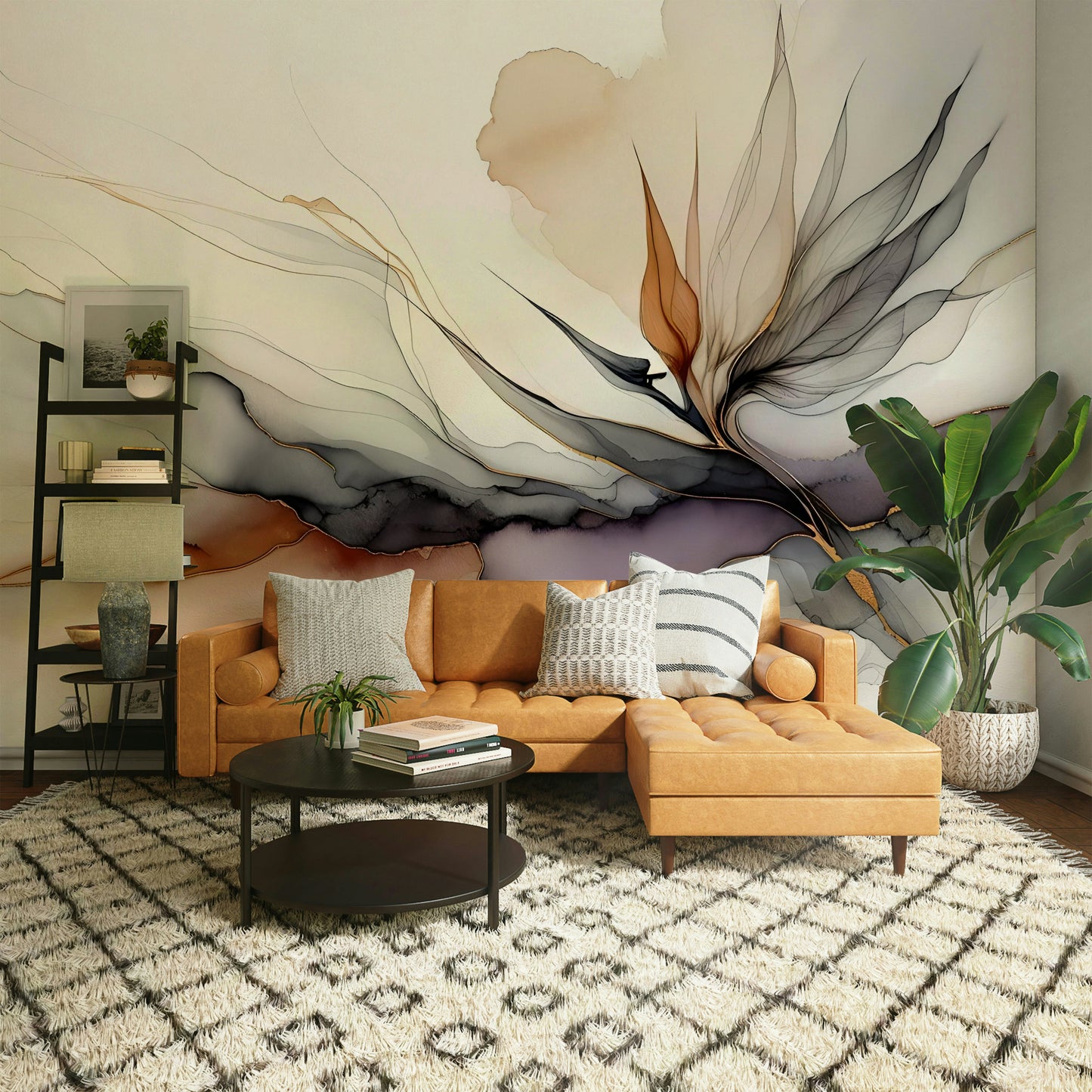 Inky Bird of Paradise Wall Mural