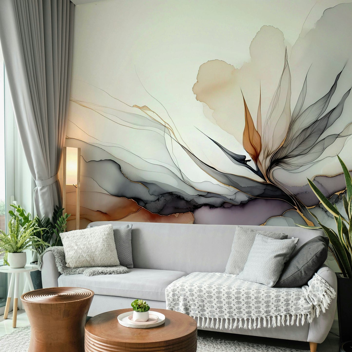 Inky Bird of Paradise Wall Mural