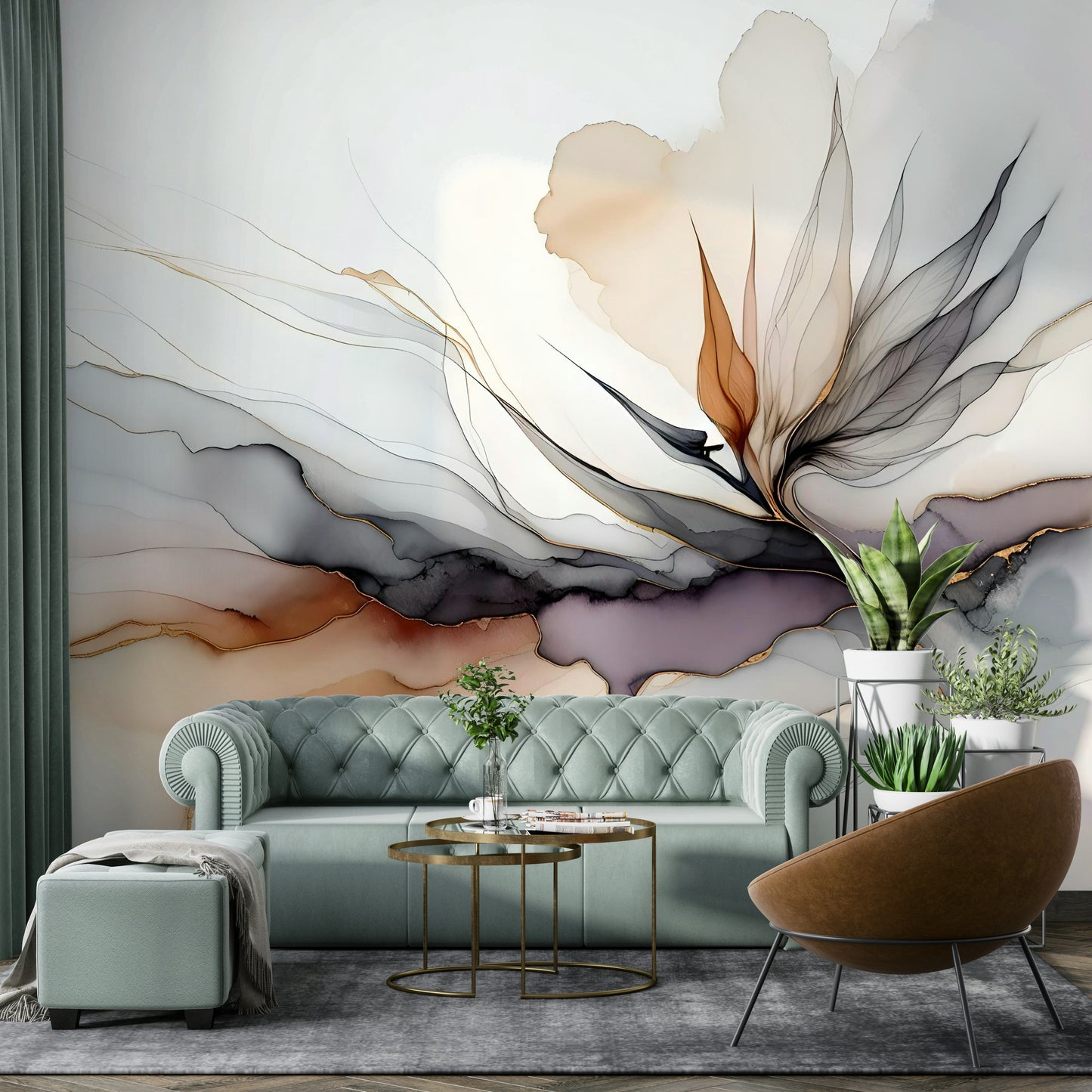 Inky Bird of Paradise Wall Mural