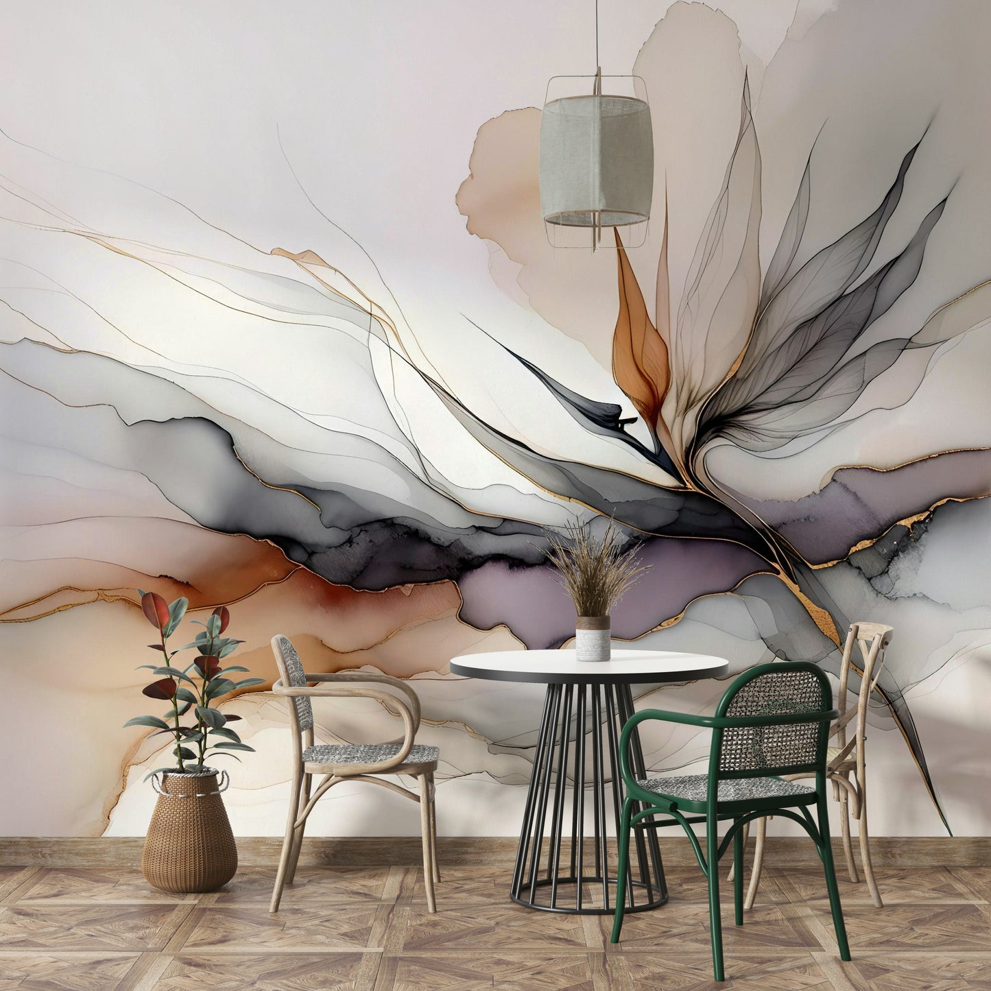 Inky Bird of Paradise Wall Mural