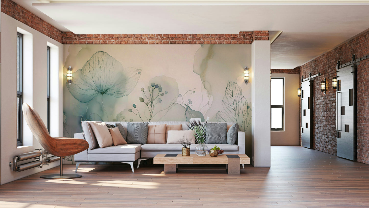 Soft Floral Dreamscape Wall Mural