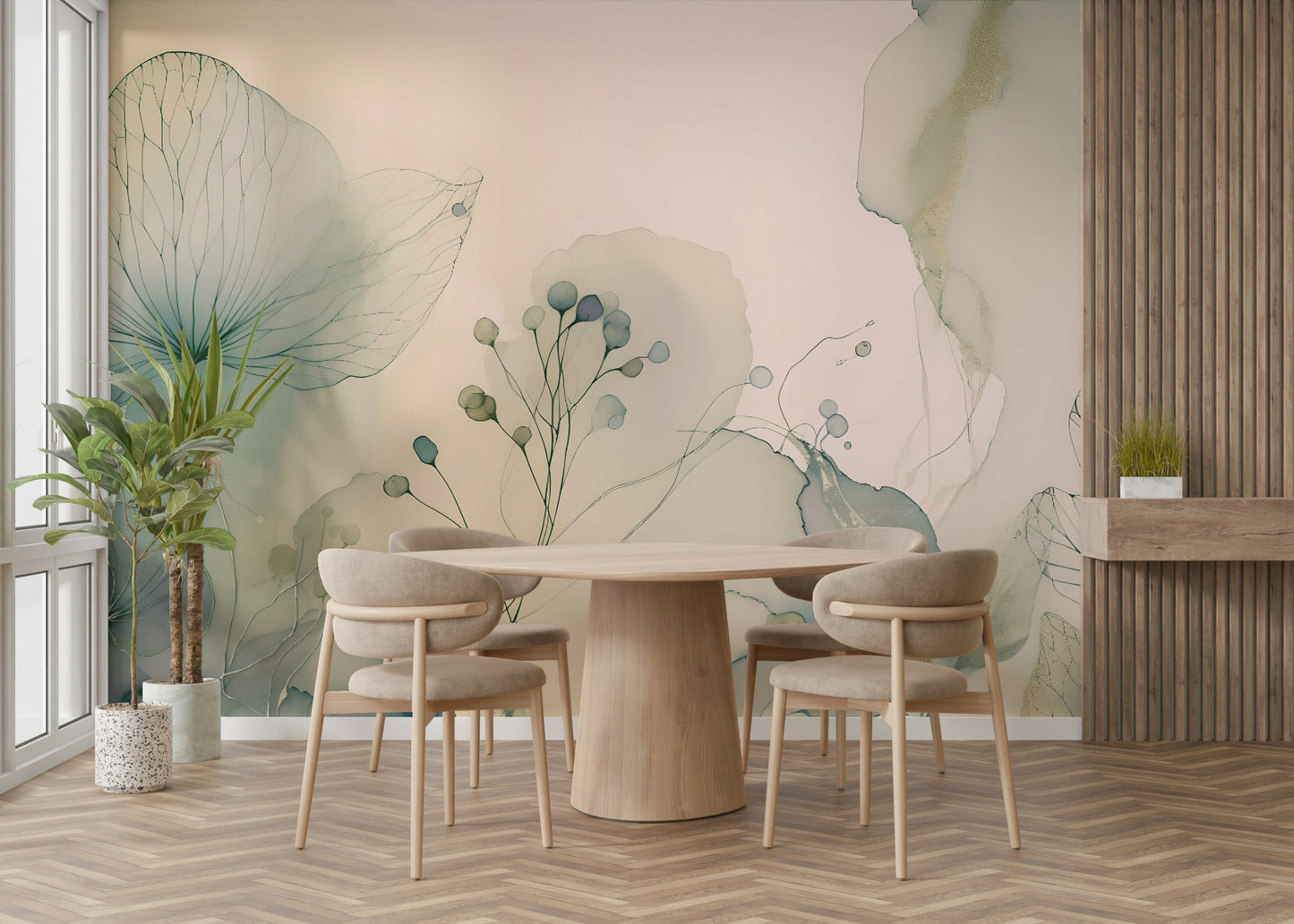 Soft Floral Dreamscape Wall Mural