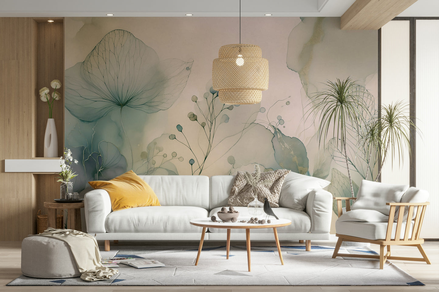 Soft Floral Dreamscape Wall Mural