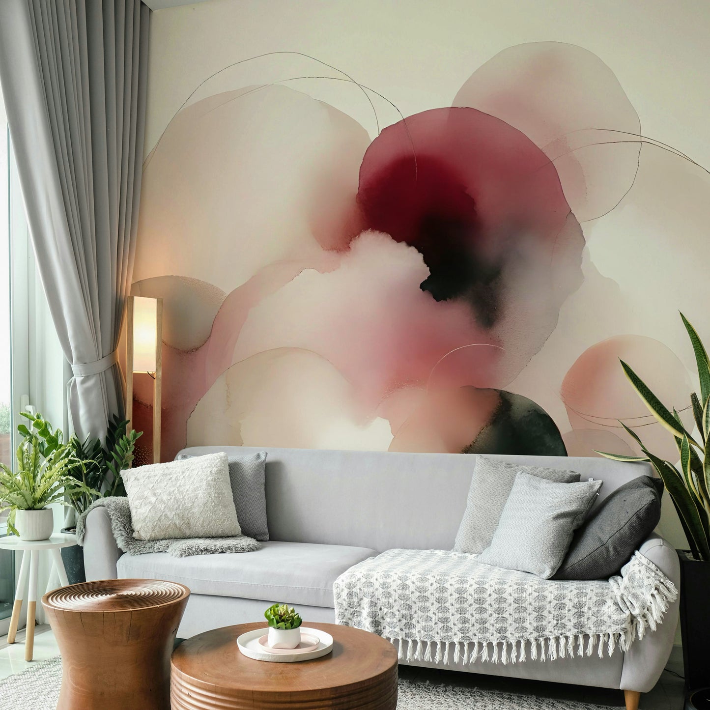Soft Tones Artistic Flow Wall Mural