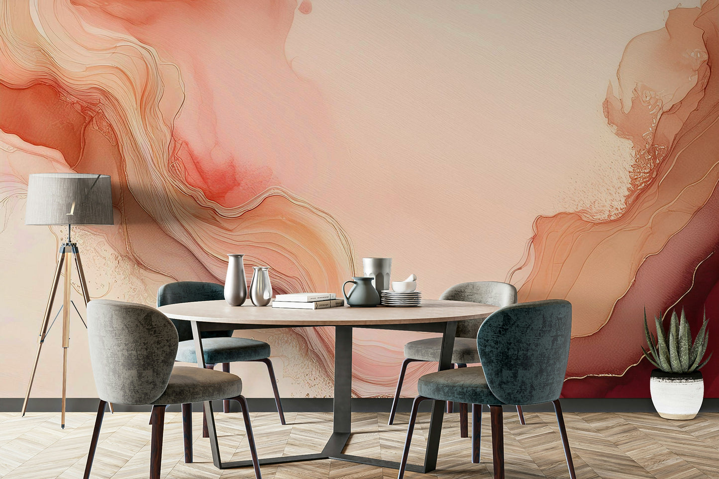 Flowing Coral Dreams Wall Mural