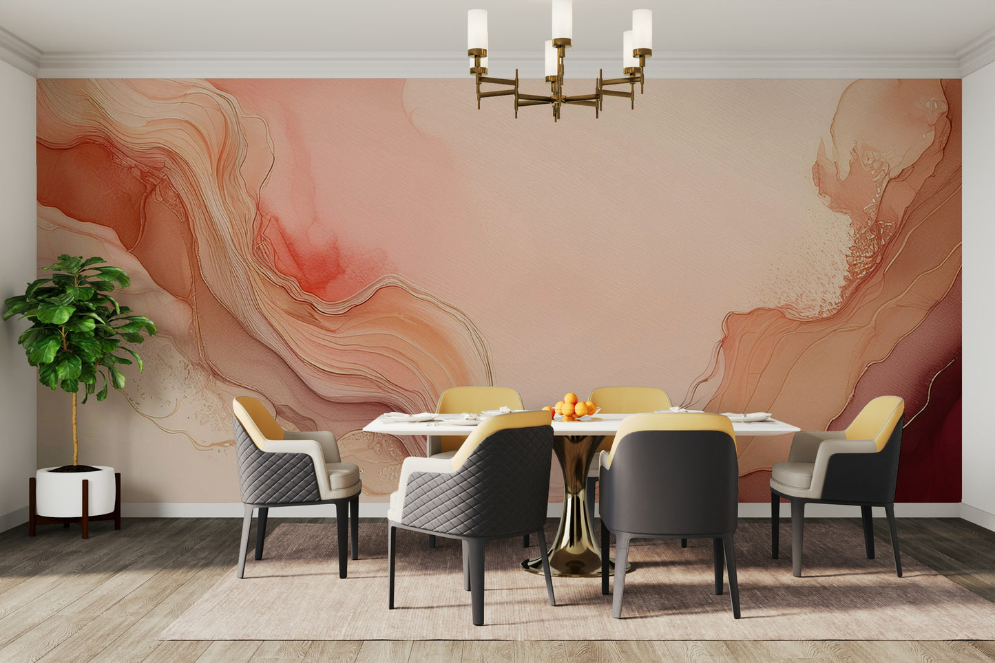 Flowing Coral Dreams Wall Mural
