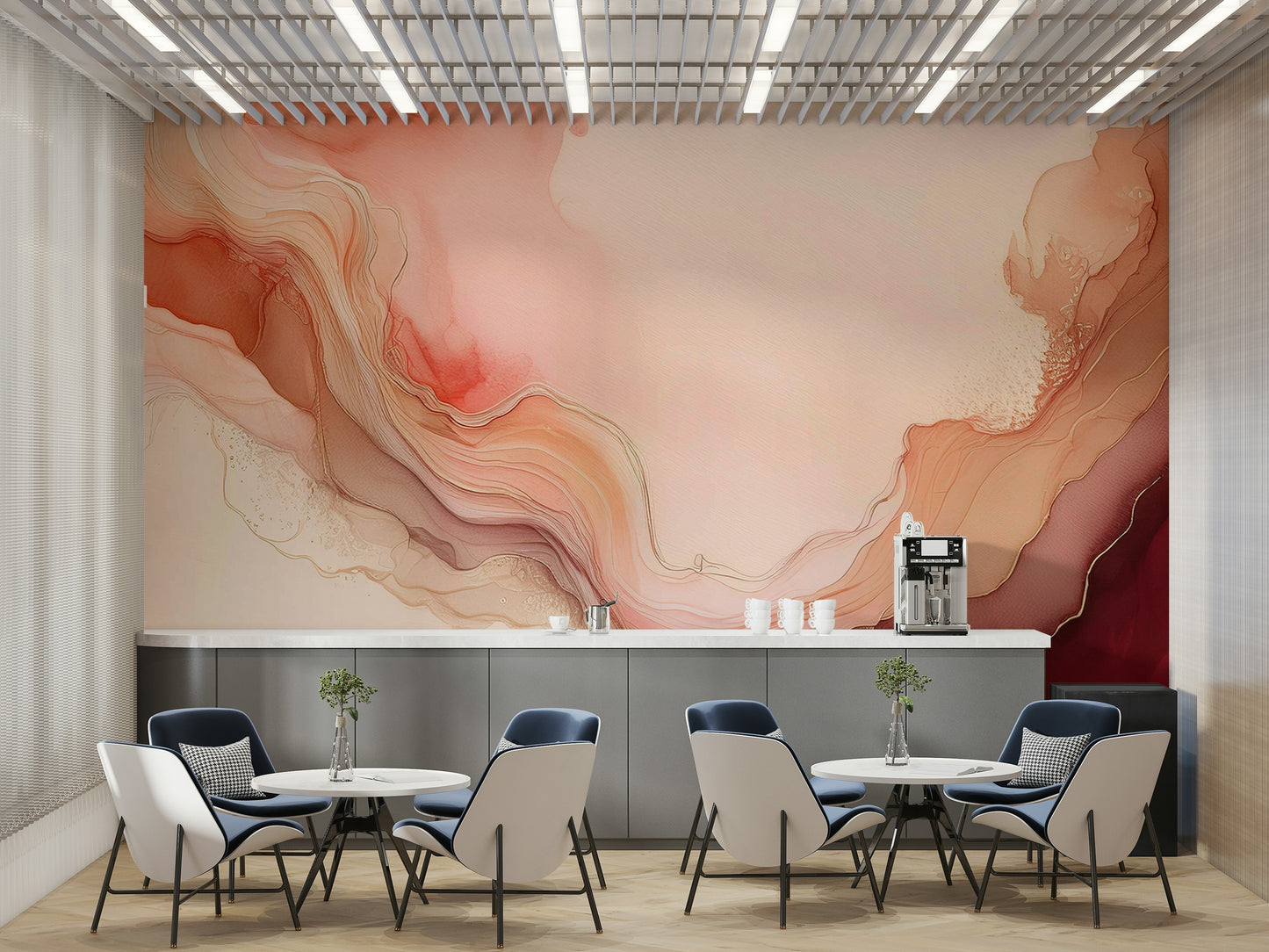 Flowing Coral Dreams Wall Mural