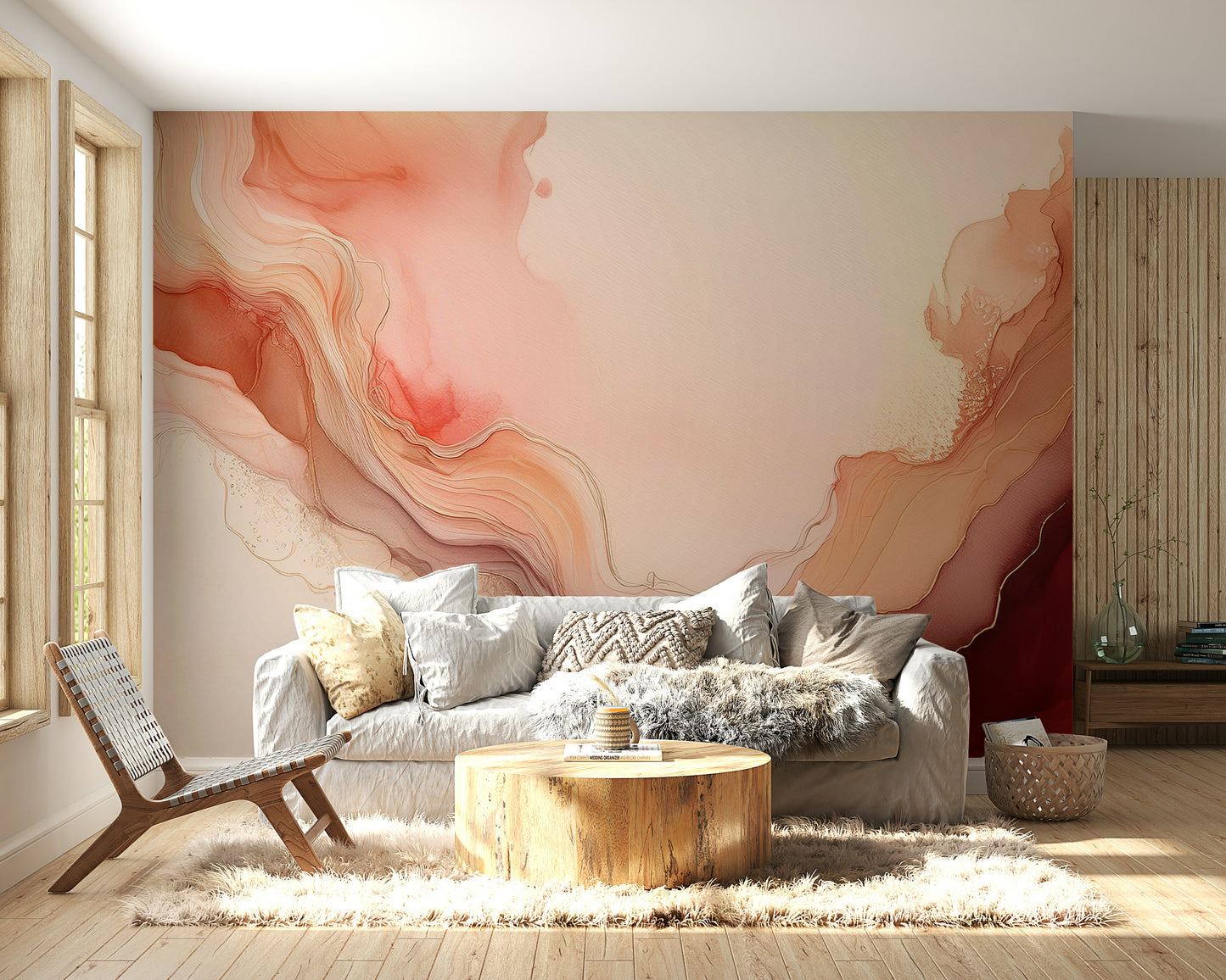 Flowing Coral Dreams Wall Mural