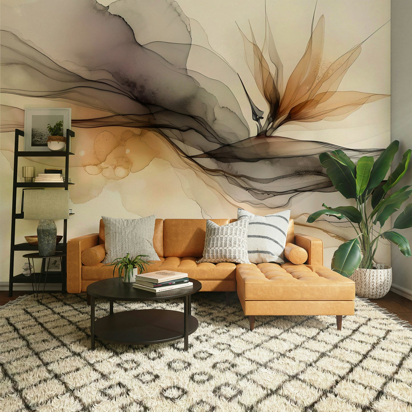 Ethereal Ink Flow Wall Mural
