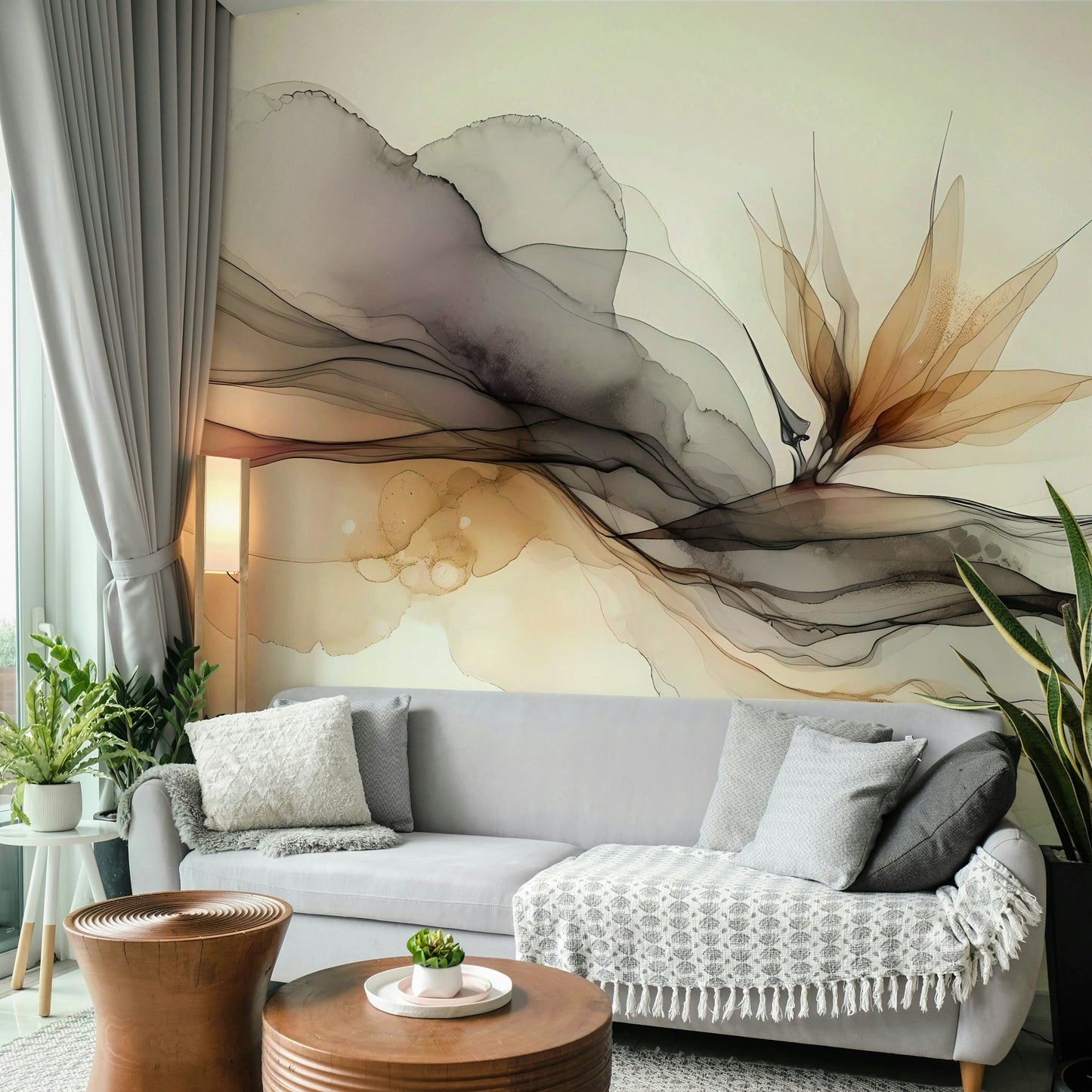 Ethereal Ink Flow Wall Mural
