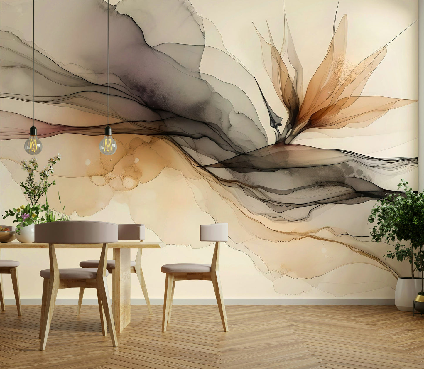 Ethereal Ink Flow Wall Mural