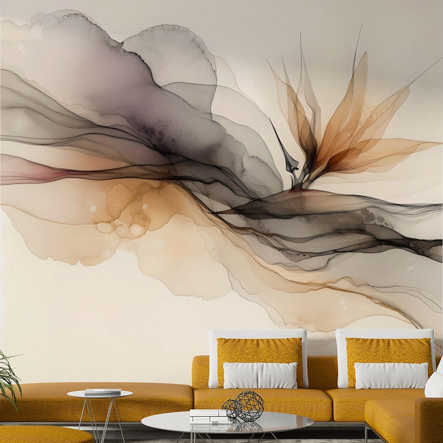 Ethereal Ink Flow Wall Mural