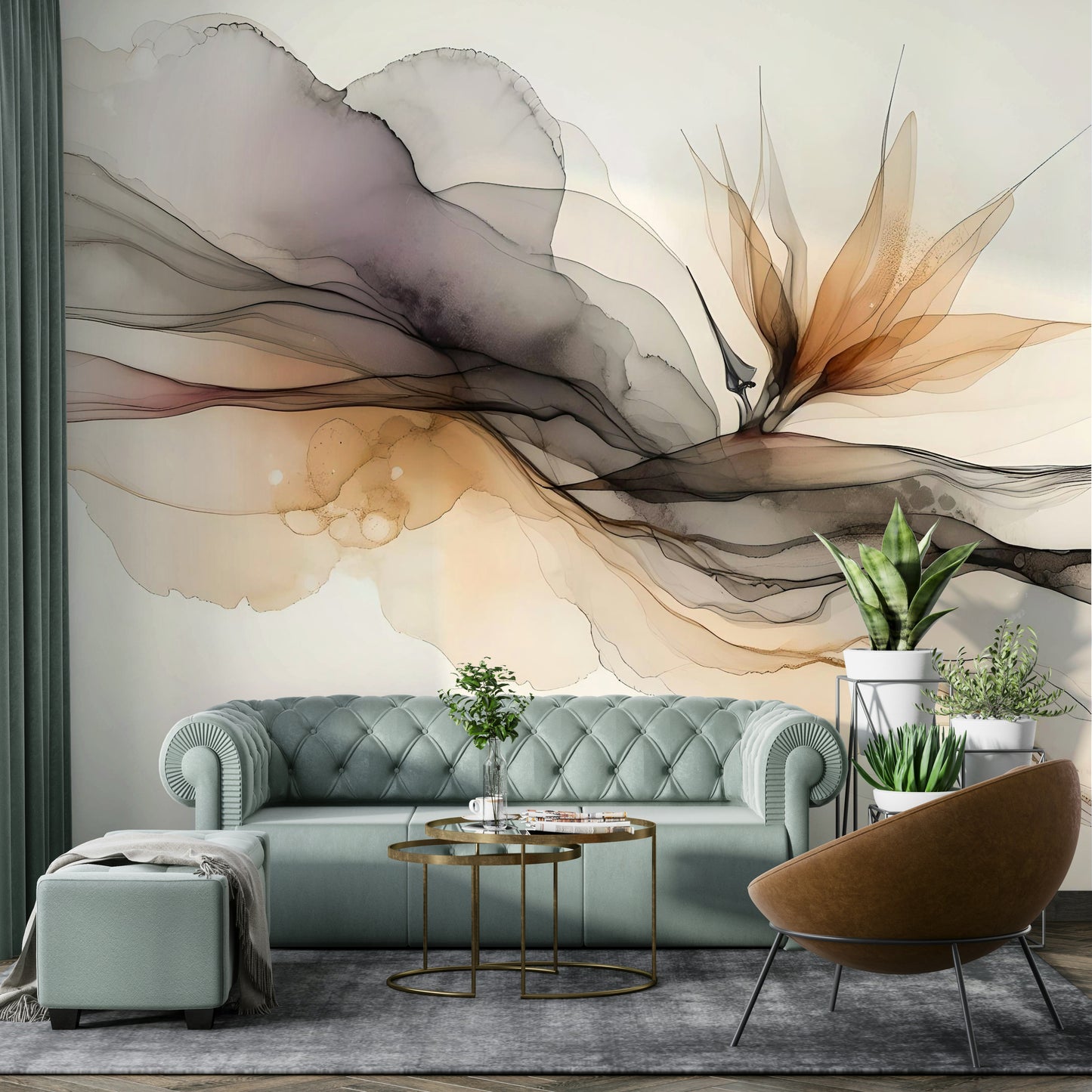 Ethereal Ink Flow Wall Mural