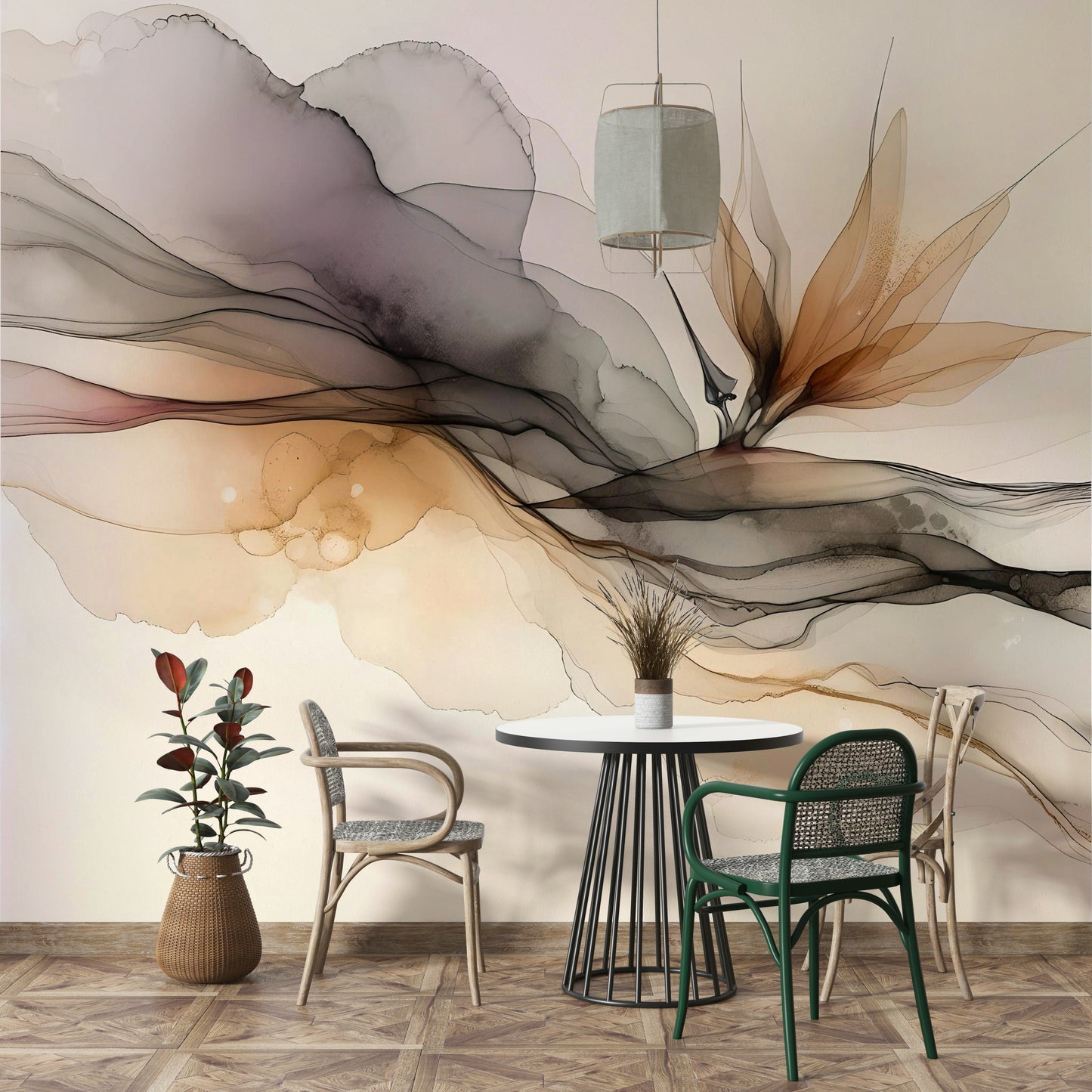 Ethereal Ink Flow Wall Mural