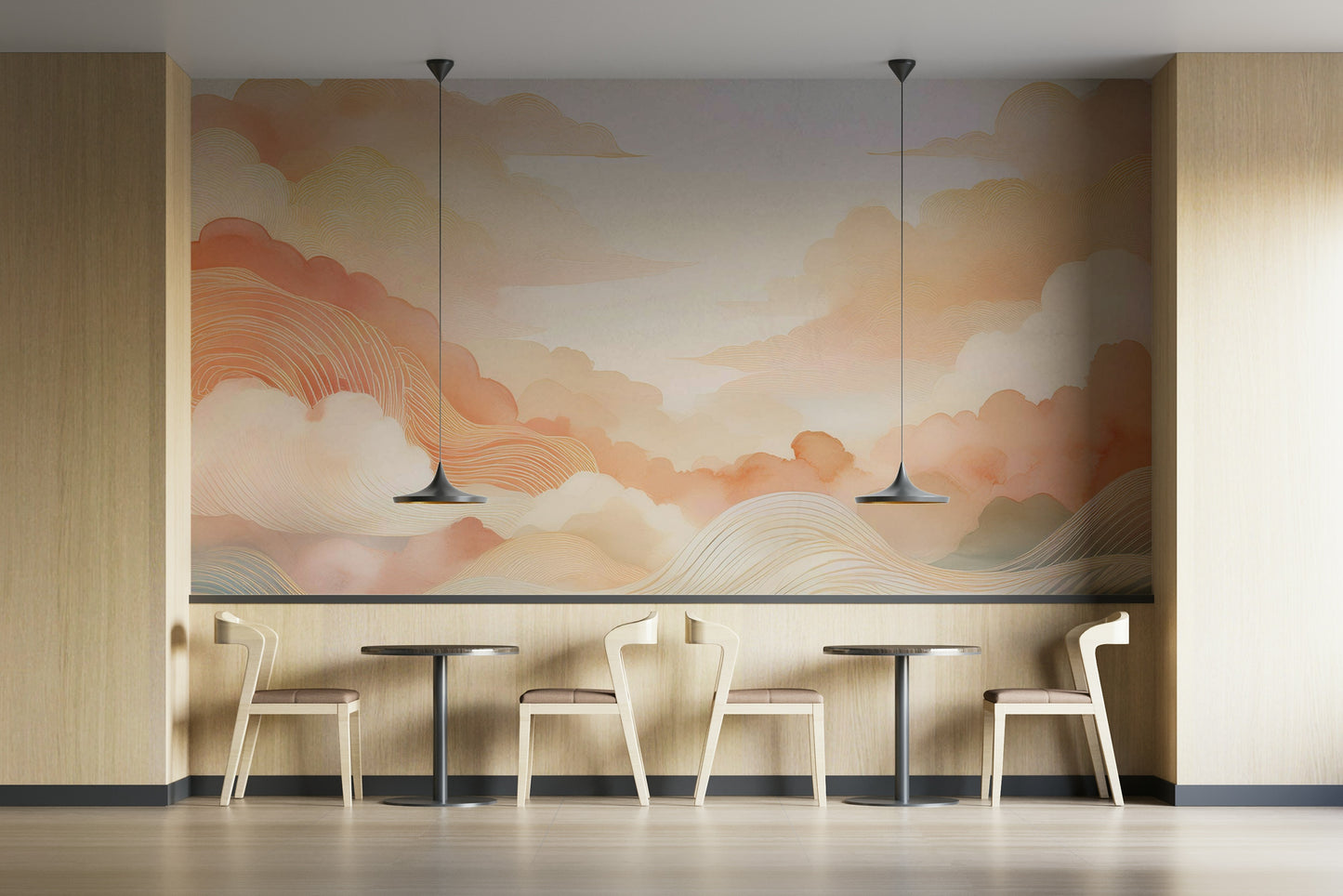 Coral Cloud Art Wall Mural