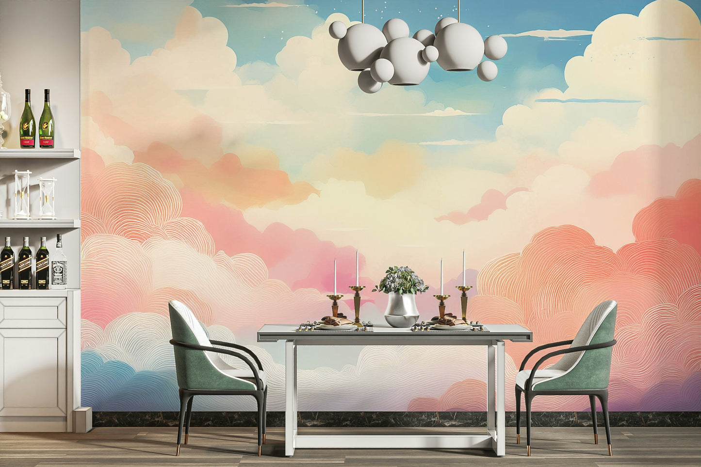 Cotton Candy Clouds Wall Mural