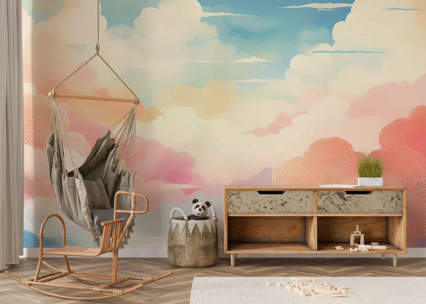 Cotton Candy Clouds Wall Mural
