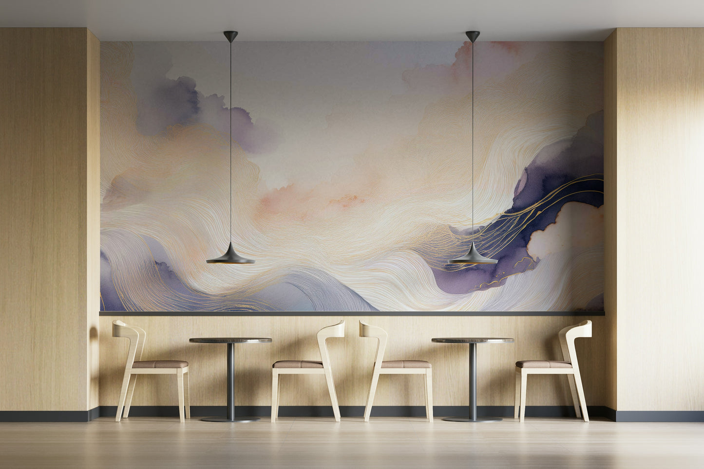 Lavender Cloud Forms Wall Mural
