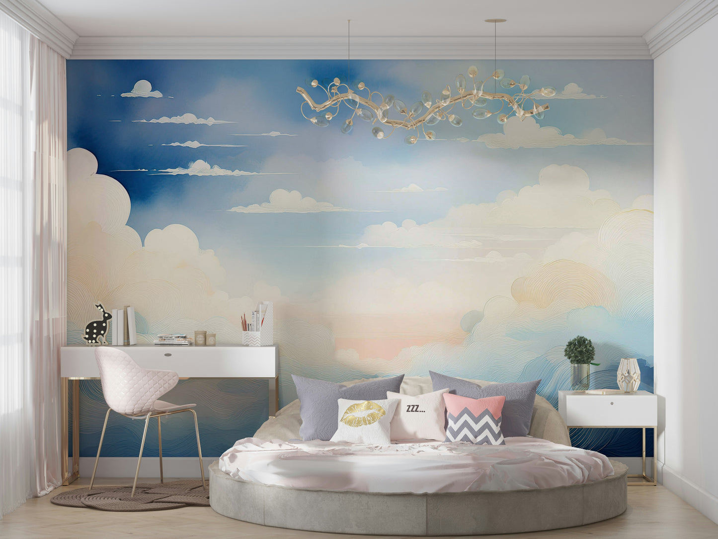 Celestial Blue Sky Wall Mural