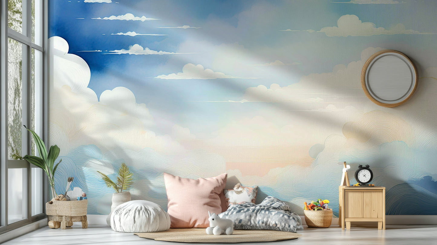Celestial Blue Sky Wall Mural