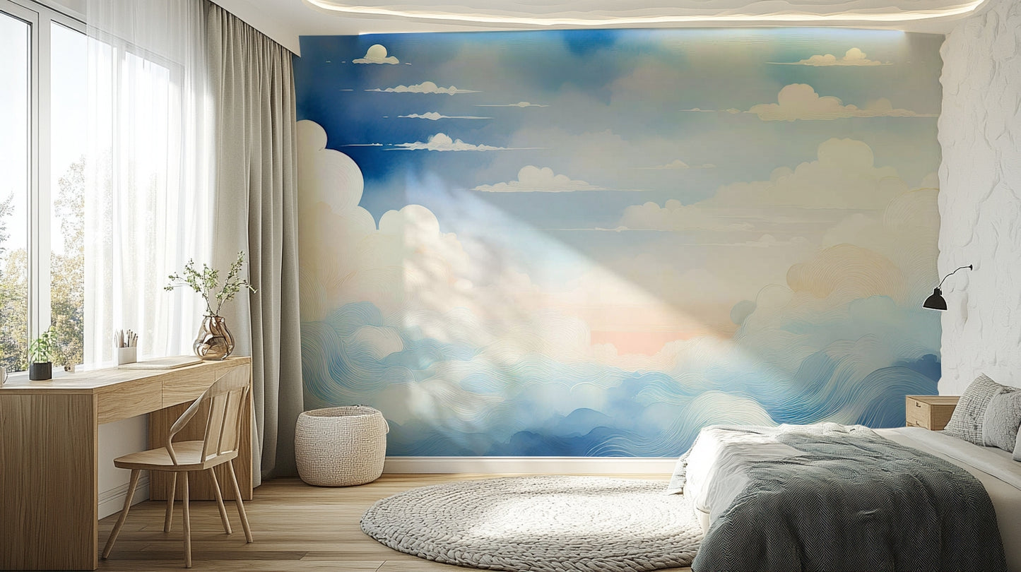 Celestial Blue Sky Wall Mural