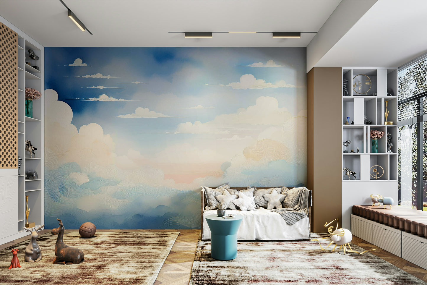 Celestial Blue Sky Wall Mural
