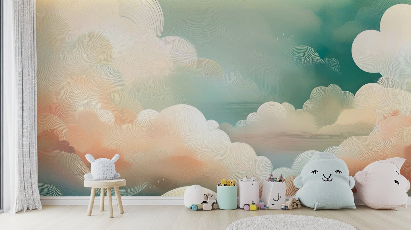 Whimsical Cloud Vista Wall Mural