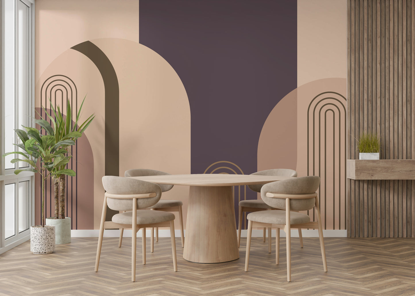 Mid Century Arches wall mural for vintage-inspired decor

