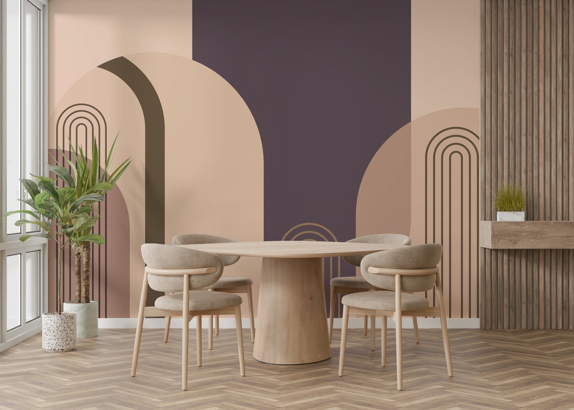 Mid Century Arches wall mural for vintage-inspired decor

