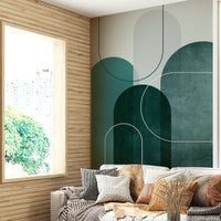 Modern Teal Arches 2 wall mural for contemporary decor

