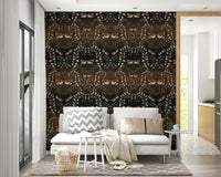 Earthy insect wallpaper with gothic charm

