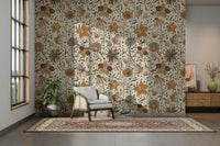 Butterfly wallpaper for walls in earthy tones

