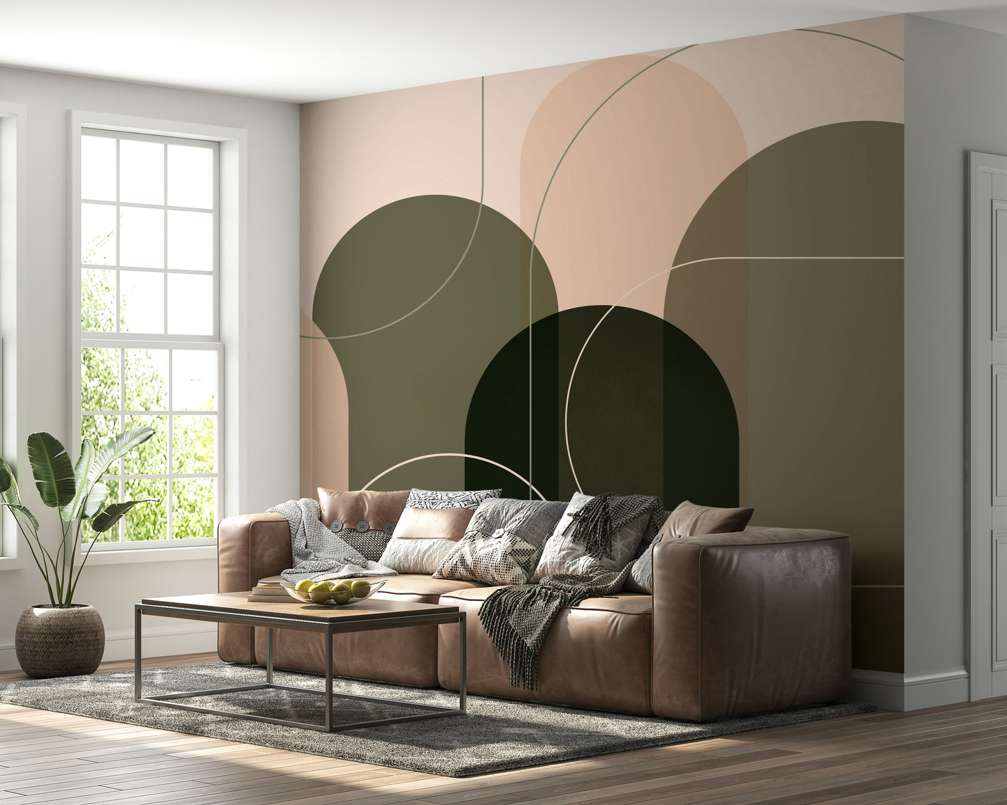 Retro abstraction mural wallpaper for stylish walls

