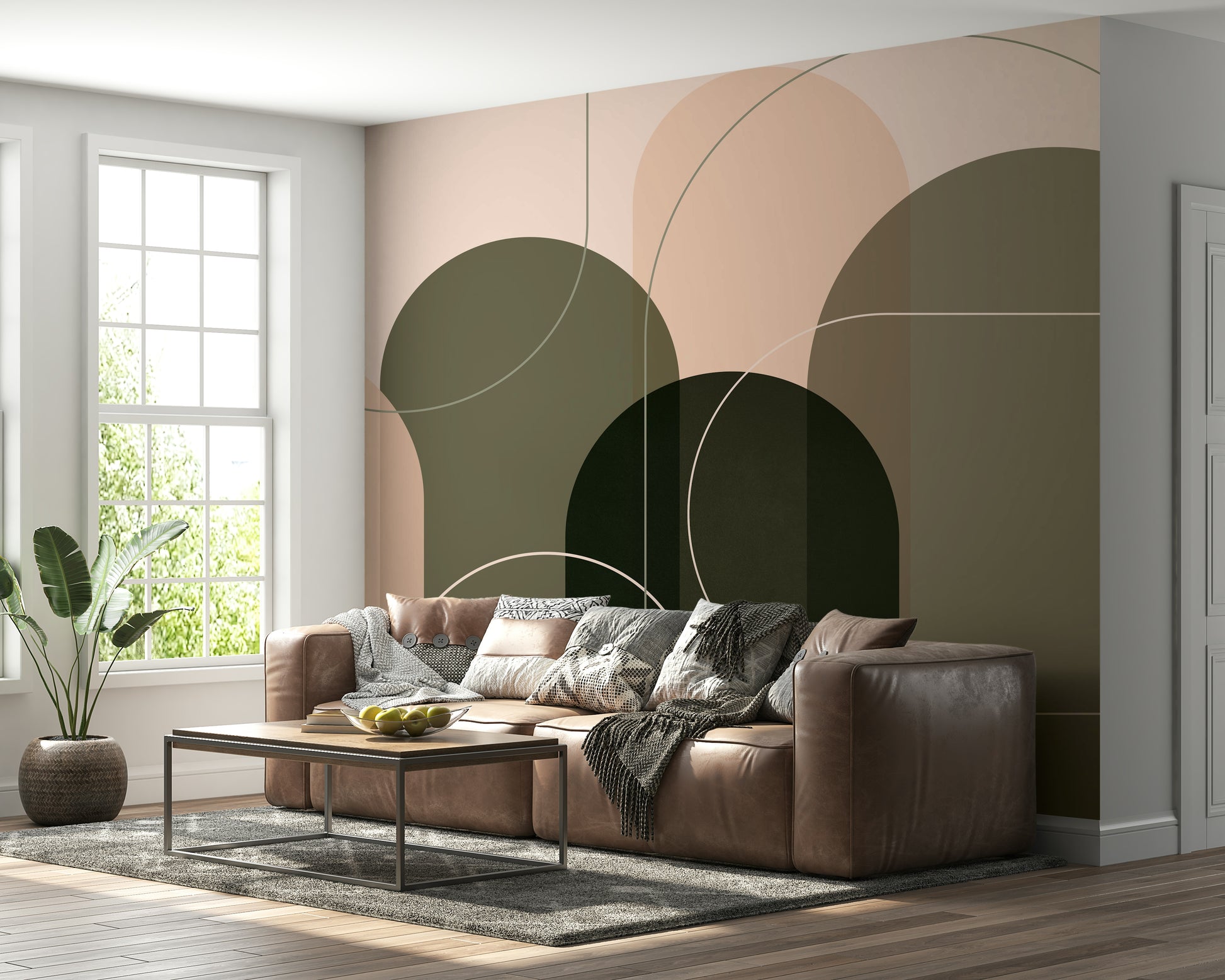 Retro abstraction mural wallpaper for stylish walls

