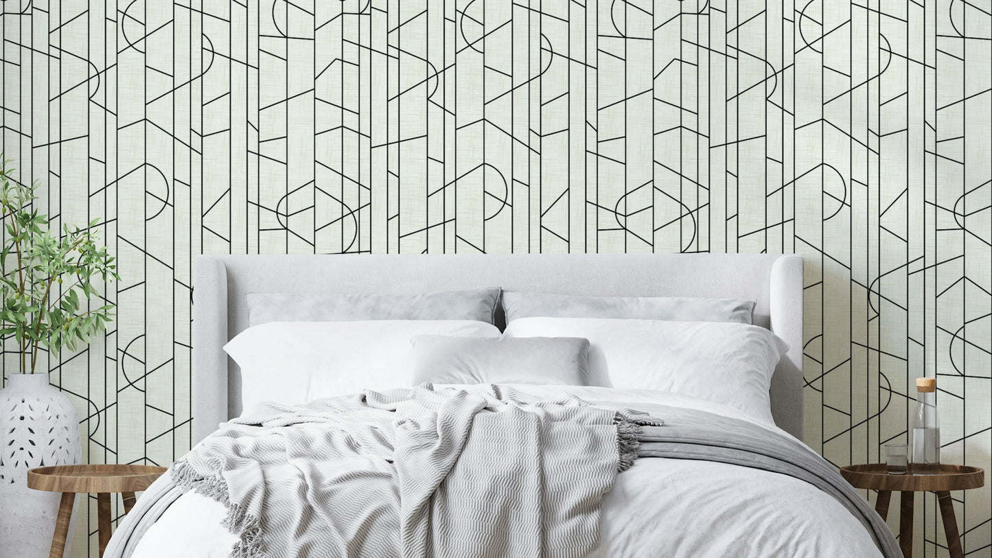 Elegant Lines Decor wallpaper in black and white

