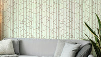 Elegant Lines Decor wallpaper in bright rust

