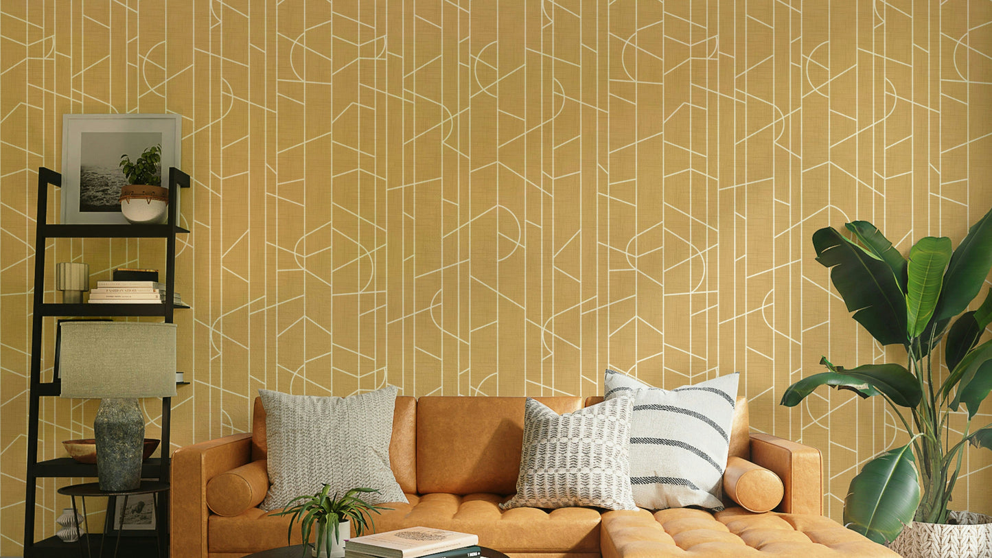 Elegant Lines Decor wallpaper in honey tones

