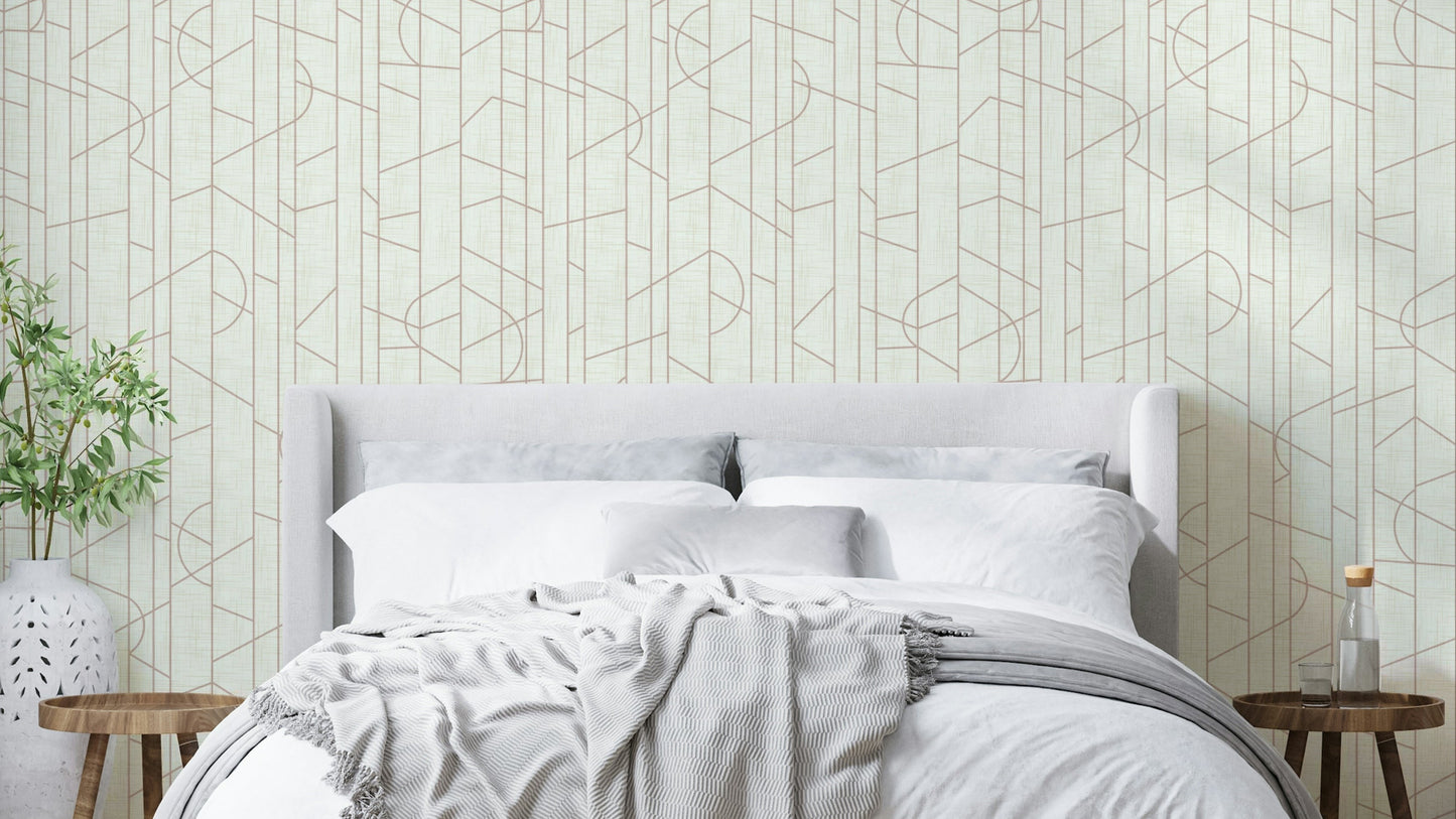 Elegant Lines Decor wallpaper in bright rosy

