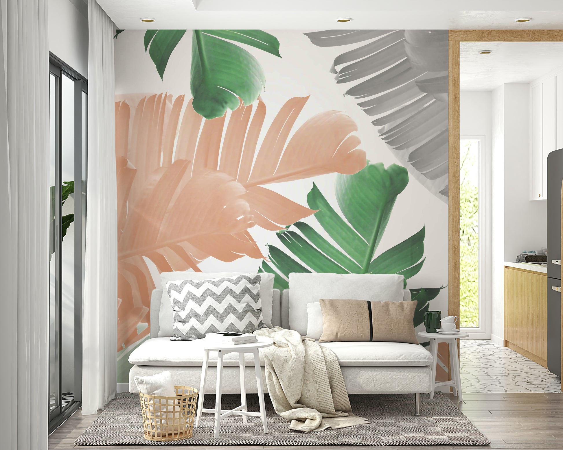 Banana Leaf Play wall mural in bright tones

